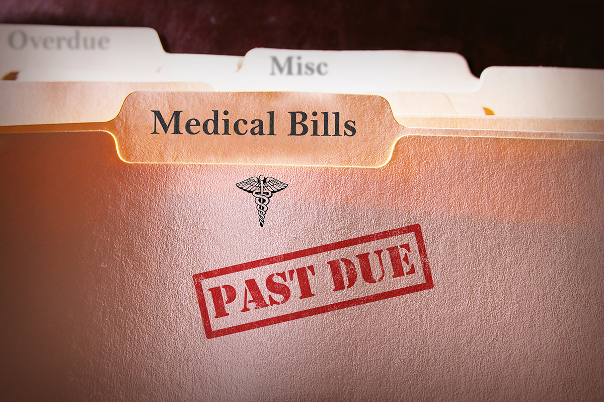 Medical bills marked as past due