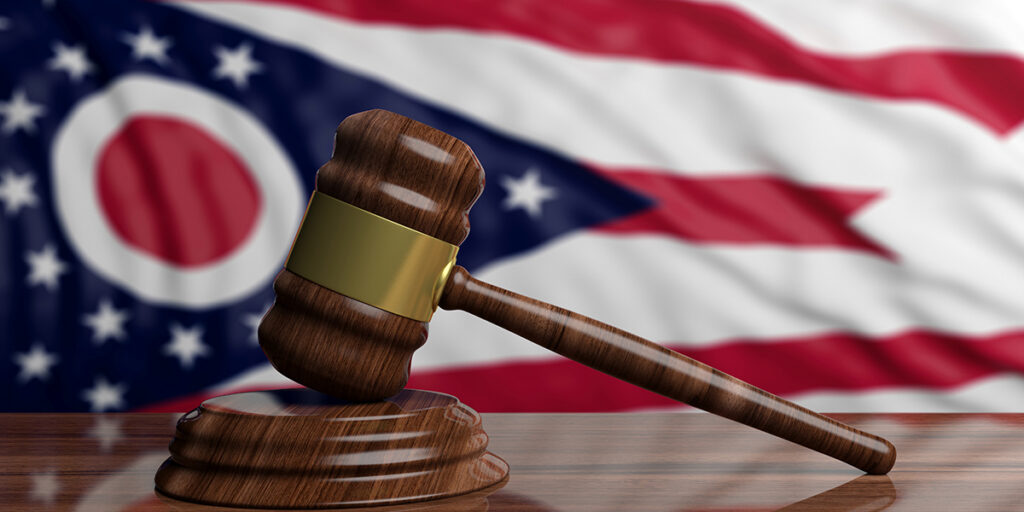 Judge's gavel, Ohio flag